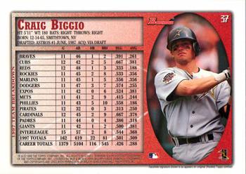 1998 Bowman #37 Craig Biggio Back