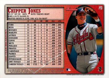 1998 Bowman #70 Chipper Jones Back