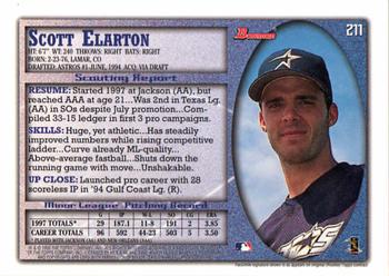 1998 Bowman #211 Scott Elarton Back