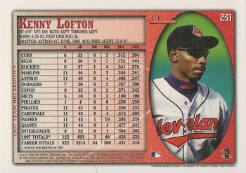 1998 Bowman #231 Kenny Lofton Back