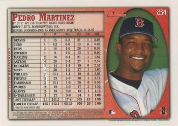 1998 Bowman #234 Pedro Martinez Back