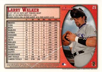 1998 Bowman #23 Larry Walker Back