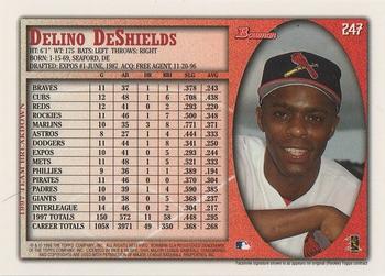 1998 Bowman #247 Delino DeShields Back