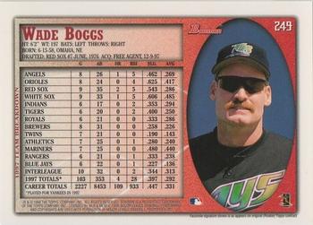 1998 Bowman #249 Wade Boggs Back