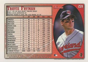 1998 Bowman #259 Travis Fryman Back