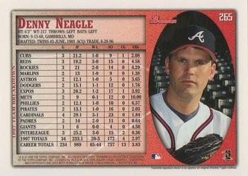 1998 Bowman #265 Denny Neagle Back