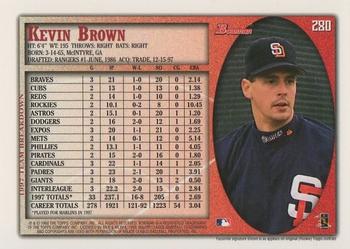1998 Bowman #280 Kevin Brown Back