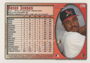 1998 Bowman #290 Brian Jordan Back