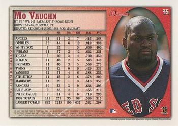 1998 Bowman #35 Mo Vaughn Back