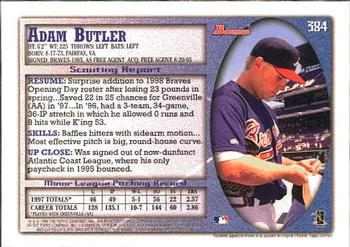 1998 Bowman #384 Adam Butler Back