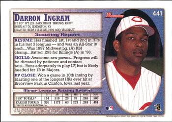 1998 Bowman #441 Darron Ingram Back
