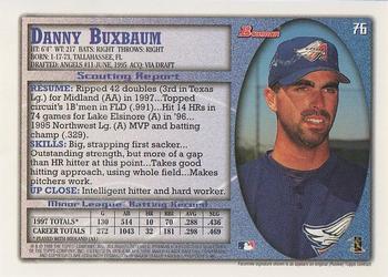 1998 Bowman #76 Danny Buxbaum Back