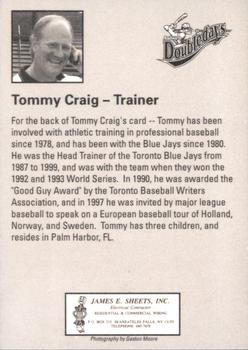 2002 Auburn Doubledays #NNO Tommy Craig Back