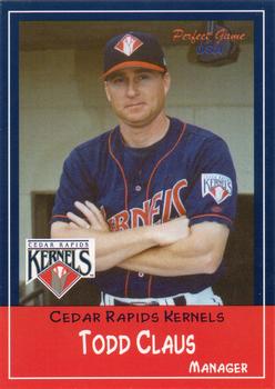 2002 Perfect Game Cedar Rapids Kernels #3 Todd Claus Front