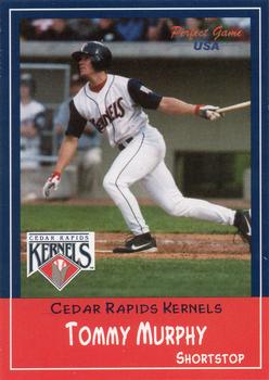 2002 Perfect Game Cedar Rapids Kernels #17 Tommy Murphy Front