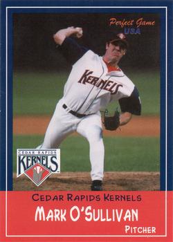 2002 Perfect Game Cedar Rapids Kernels #19 Mark O'Sullivan Front