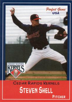 2002 Perfect Game Cedar Rapids Kernels #25 Steven Shell Front
