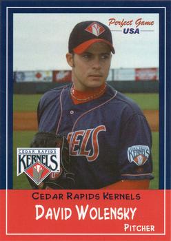 2002 Perfect Game Cedar Rapids Kernels #32 David Wolensky Front