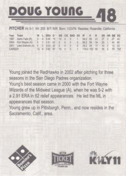 2002 Fargo-Moorhead RedHawks #NNO Doug Young Back