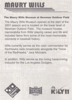 2002 Fargo-Moorhead RedHawks #NNO Maury Wills Back
