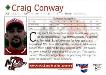 2002 Warning Track New Jersey Jackals #15 Craig Conway Back