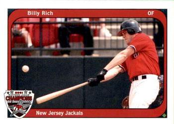 2002 Warning Track New Jersey Jackals #19 Billy Rich Front