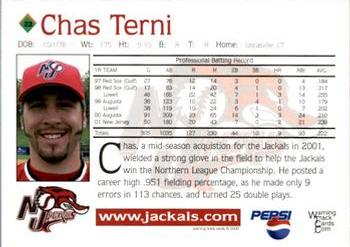 2002 Warning Track New Jersey Jackals #22 Chas Terni Back