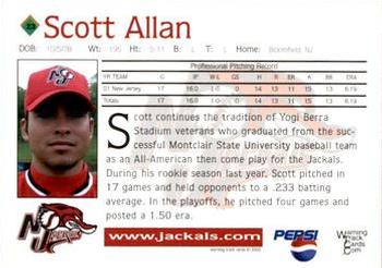 2002 Warning Track New Jersey Jackals #23 Scott Allan Back
