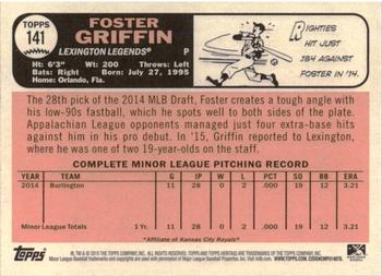 2015 Topps Heritage Minor League #141 Foster Griffin Back