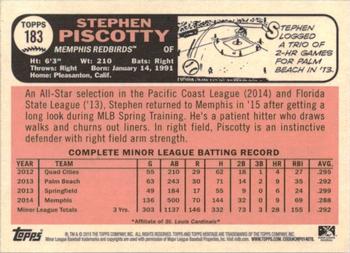 2015 Topps Heritage Minor League #183 Stephen Piscotty Back