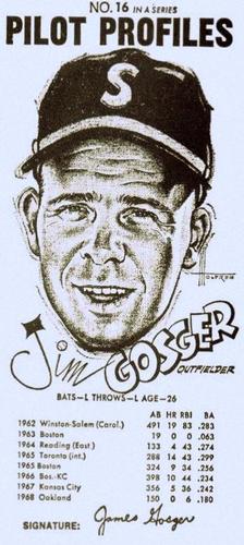 1978 Post-Intelligencer 1969 Pilot Profiles #16 Jim Gosger Front