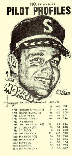 1978 Post-Intelligencer 1969 Pilot Profiles #27 John Morris Front