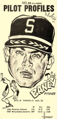 1978 Post-Intelligencer 1969 Pilot Profiles #39 Dick Baney Front