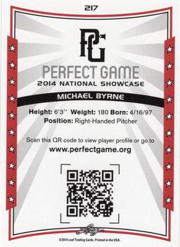 2014 Leaf Perfect Game #217 Michael Byrne Back