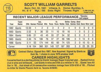 1987 Donruss #116 Scott Garrelts Back