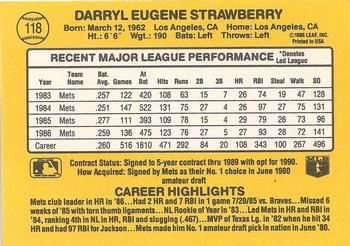 1987 Donruss #118 Darryl Strawberry Back
