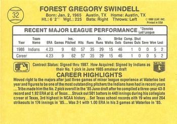 1987 Donruss #32 Greg Swindell Back