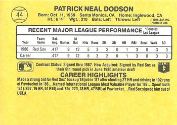 1987 Donruss #44 Pat Dodson Back