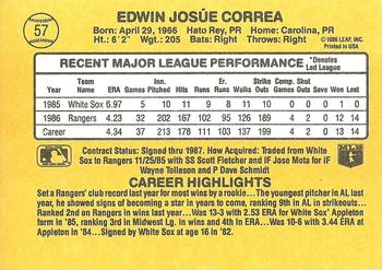 1987 Donruss #57 Ed Correa Back