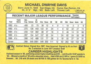 1987 Donruss #133 Mike Davis Back