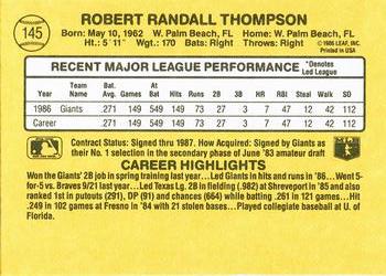 1987 Donruss #145 Rob Thompson Back