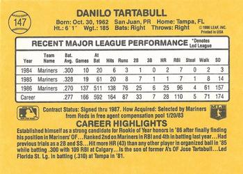 1987 Donruss #147 Danny Tartabull Back