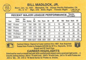 1987 Donruss #155 Bill Madlock Back