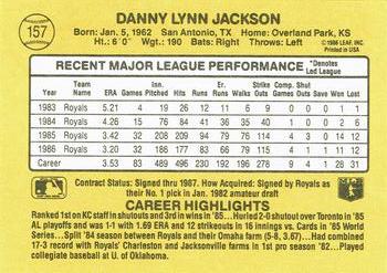 1987 Donruss #157 Danny Jackson Back