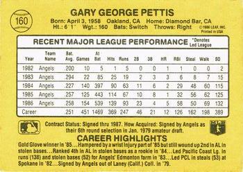 1987 Donruss #160 Gary Pettis Back