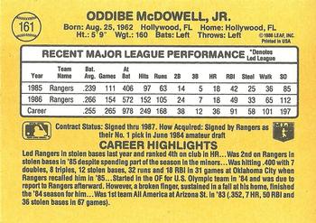1987 Donruss #161 Oddibe McDowell Back