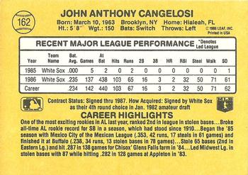 1987 Donruss #162 John Cangelosi Back