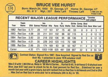 1987 Donruss #174 Bruce Hurst Back