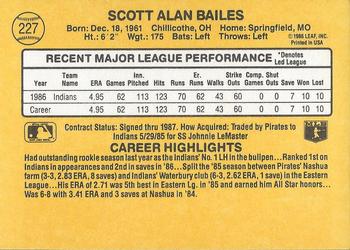 1987 Donruss #227 Scott Bailes Back