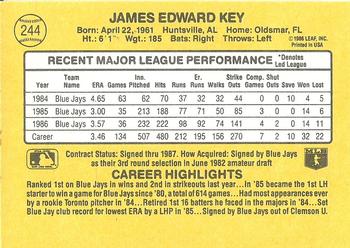1987 Donruss #244 Jimmy Key Back